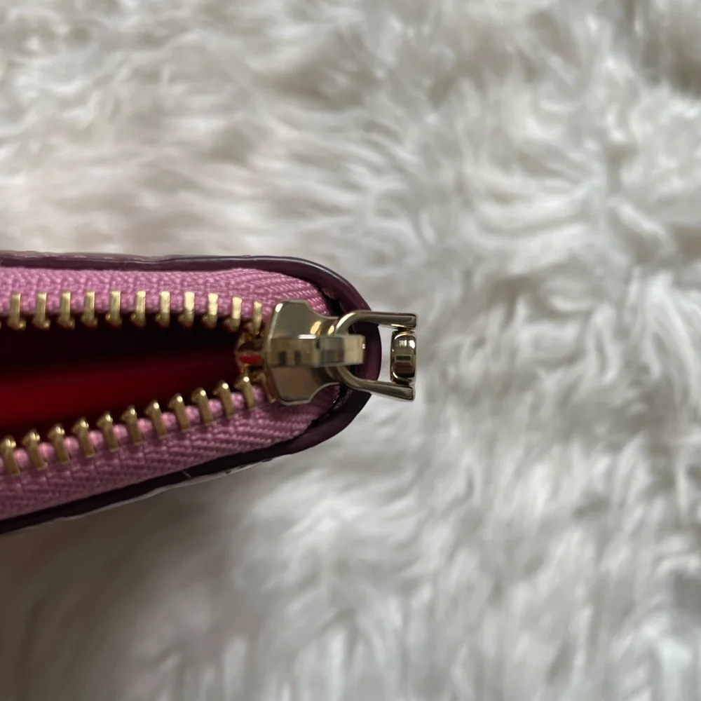 Christian Louboutin Pink Enamel Zippy Wallet